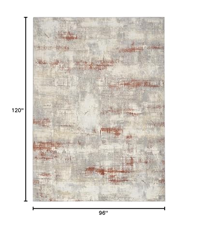 Calvin Klein Rush Ivory/Muti 8' x 10' Area-Rug, Modern, Abstract, Easy-Cleaning, Non Shedding, Bed Room, Living Room, Dining Room, Kitchen (8' x 10')