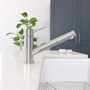 Alfi AB2025 Solid Stainless Steel Pull Out Kitchen Faucet