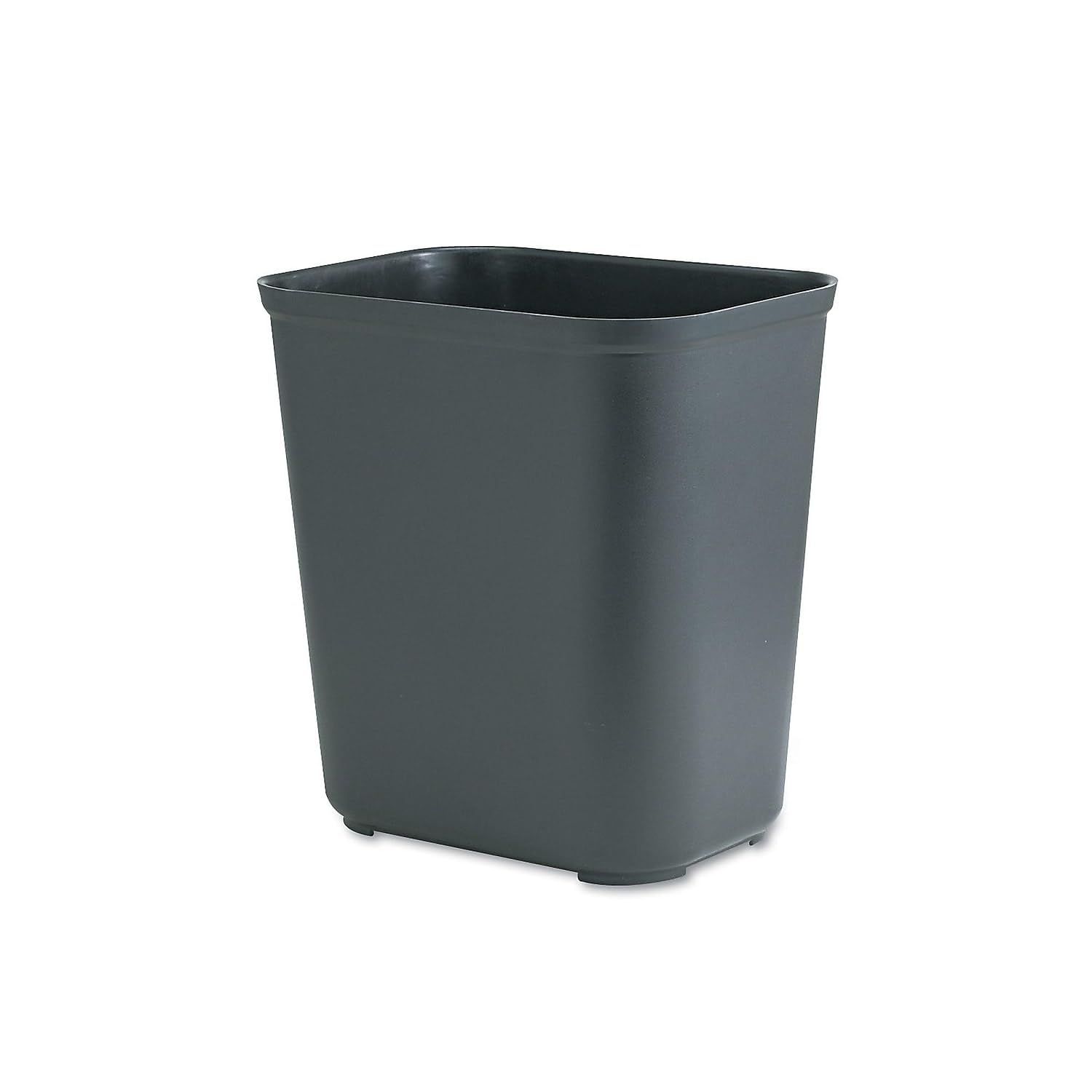 Rubbermaid Commercial 254300BK Fire-Resistant Wastebasket, Rectangular, Fiberglass, 7gal, Black