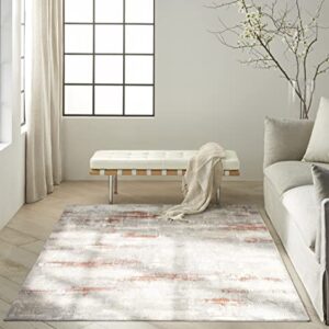 Calvin Klein Rush Ivory/Muti 8' x 10' Area-Rug, Modern, Abstract, Easy-Cleaning, Non Shedding, Bed Room, Living Room, Dining Room, Kitchen (8' x 10')