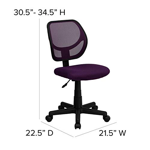 Flash Furniture Neri Low Back Purple Mesh Swivel Task Office Chair