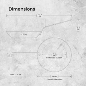 de Buyer MINERAL B Carbon Steel Fry Pan - 9.5” - Ideal for Searing, Sauteing & Reheating - Naturally Nonstick - Made in France