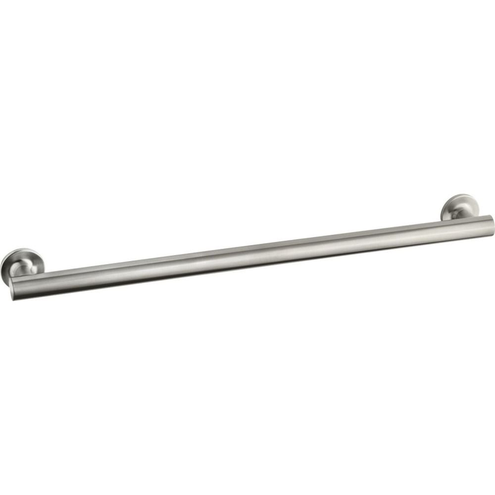 KOHLER 11893-BN Purist 24" Grab Bar for Bathtubs and Showers, Wall-Mount Grab Bars for Bathroom, Vibrant Brushed Nickel