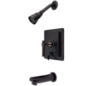 kingston brass kb86550ml milano tub and shower faucet, oil rubbed bronze