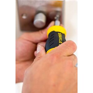 Stanley 0-66-357 Bit-Screwdriver with 6 Bits Slotted/PH, Black/Yellow