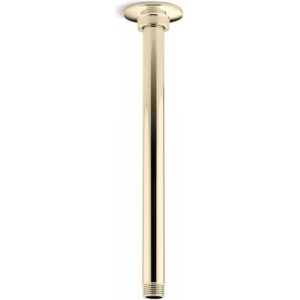 kohler k-7392-af 12" straight ceiling-mount shower arm & flange french gold