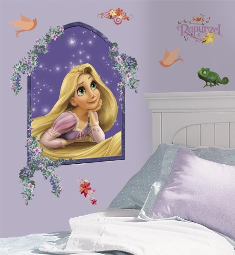 RoomMates RMK1525GM Tangled-Rapunzel Peel & Stick Giant Wall Decals, Purple