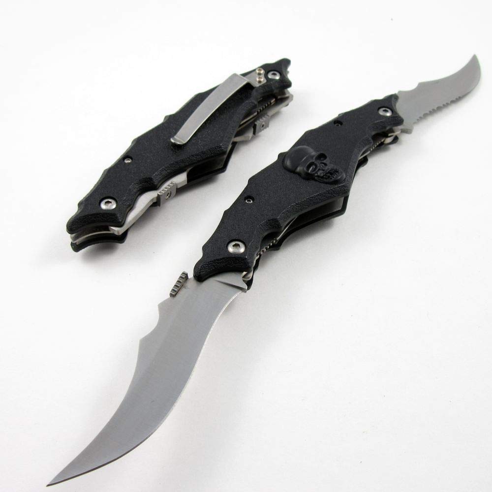 Szco Supplies Black Skull Folding Knife