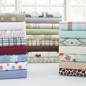 Pointehaven (Flannel-CKG-Snow-Flakes) Heavy Weight Printed Flannel 100-Percent Cotton Sheet Set, Snow Flakes, Cal King