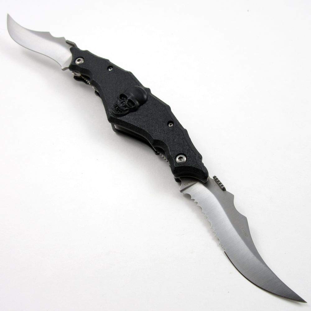 Szco Supplies Black Skull Folding Knife