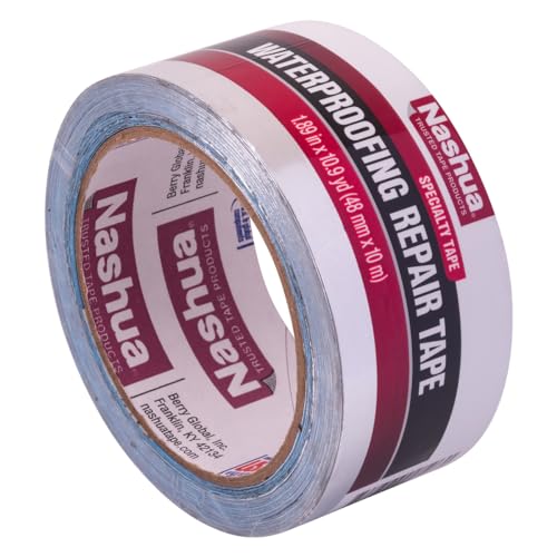 Nashua 361-11 Foil Tape for Waterproofing Repair, 11 mil Thick, 10 m Length, 48 mm Width , Aluminum