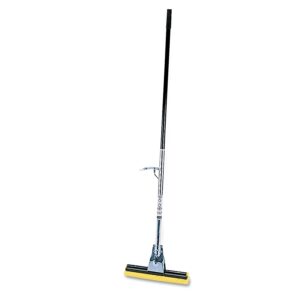 rubbermaid commercial 6435bze steel roller sponge mop bronze handle w/12-inch wide yellow sponge