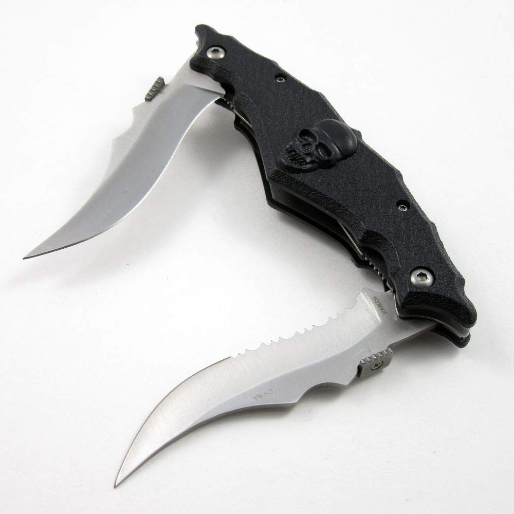 Szco Supplies Black Skull Folding Knife