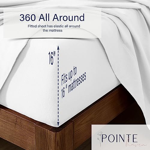 Pointehaven Heavy Weight Flannel Cotton Sheet Set, King, Snow Flakes