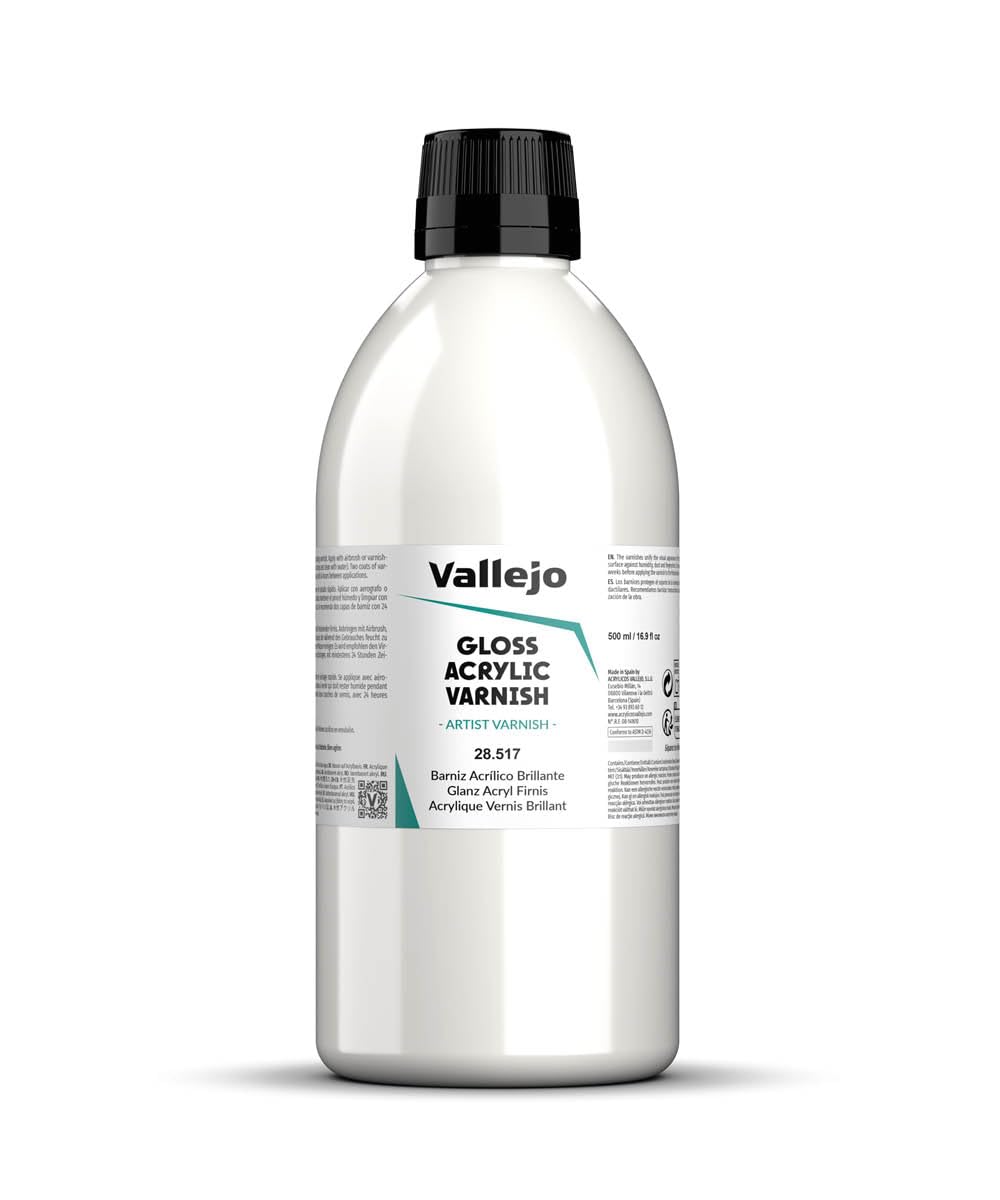 Vallejo Model Color 500 ml Gloss Acrylic Varnish, White