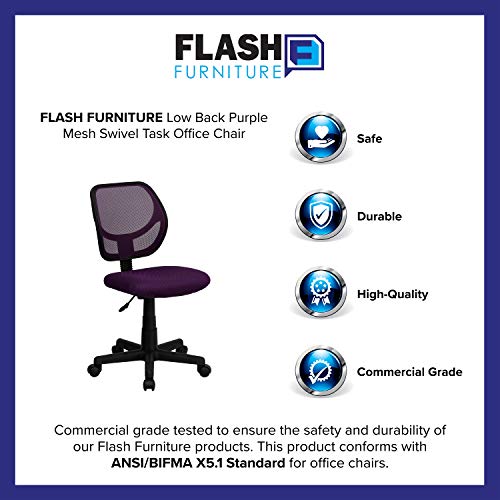 Flash Furniture Neri Low Back Purple Mesh Swivel Task Office Chair