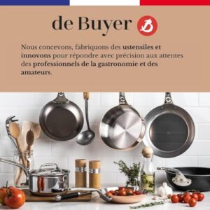 de Buyer MINERAL B Carbon Steel Fry Pan - 9.5” - Ideal for Searing, Sauteing & Reheating - Naturally Nonstick - Made in France