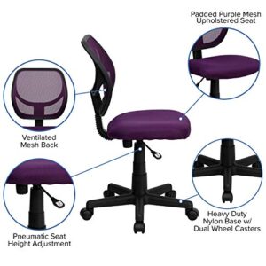 Flash Furniture Neri Low Back Purple Mesh Swivel Task Office Chair