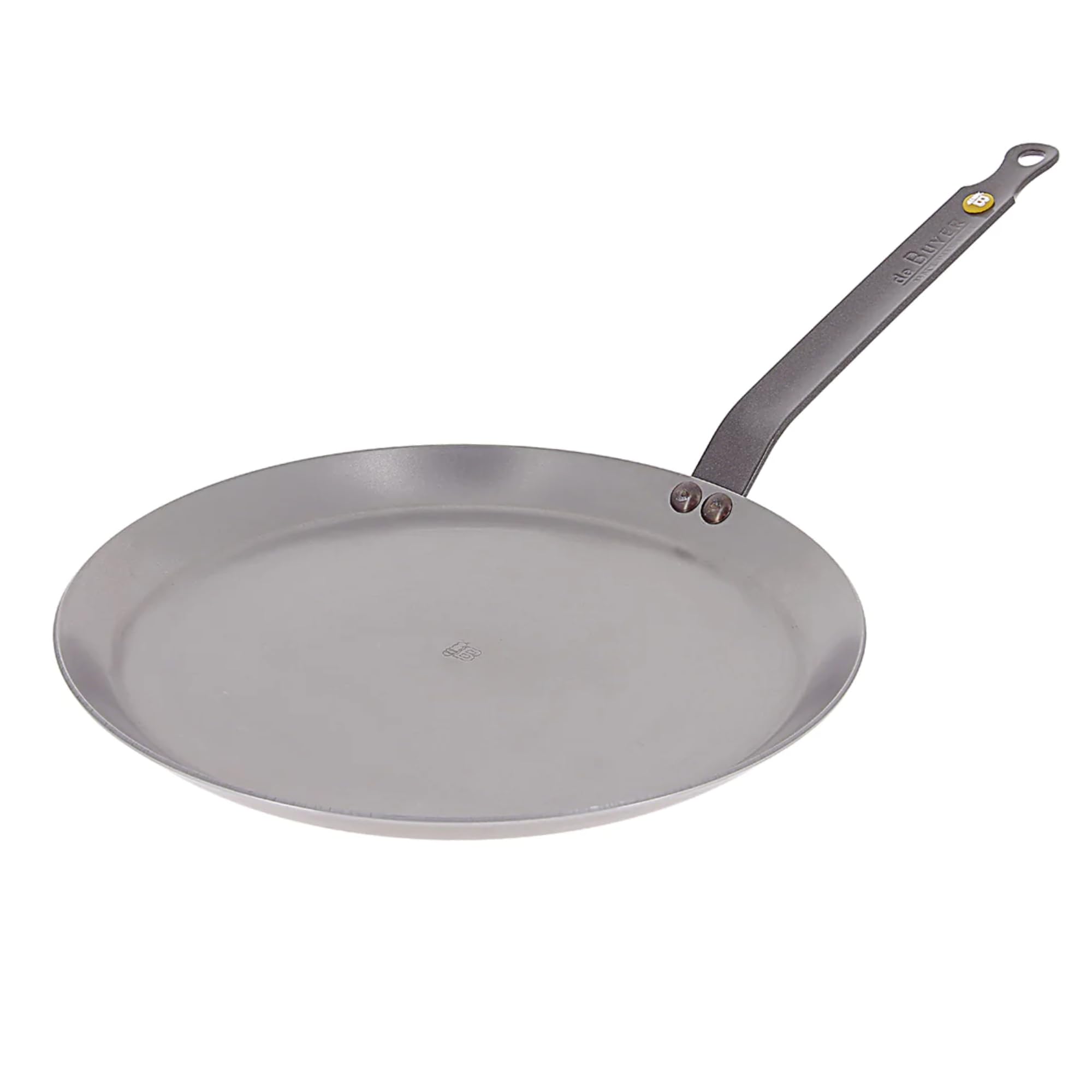 de Buyer MINERAL B Carbon Steel Crepe & Tortilla Pan - 9.5” - Ideal for Making & Reheating Crepes, Tortillas & Pancakes - Naturally Nonstick - Made in France