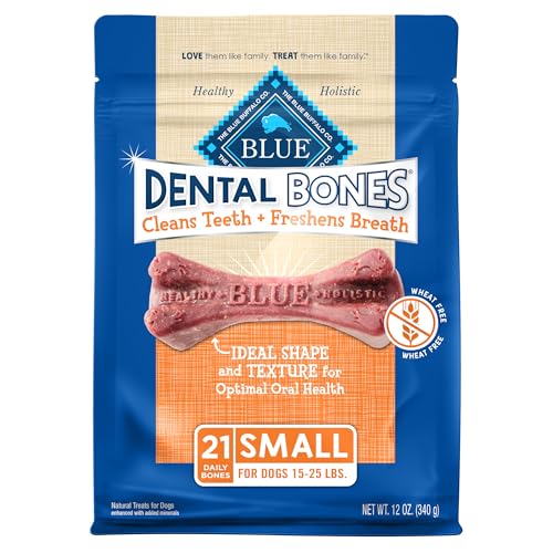 Blue Buffalo Dental Bones Small Natural Dental Chew Dog Treats Bag Value Pack