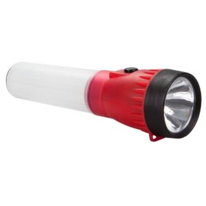 life gear led flashlight with glow handle, emergency flasher and storage compartment, red,white/red