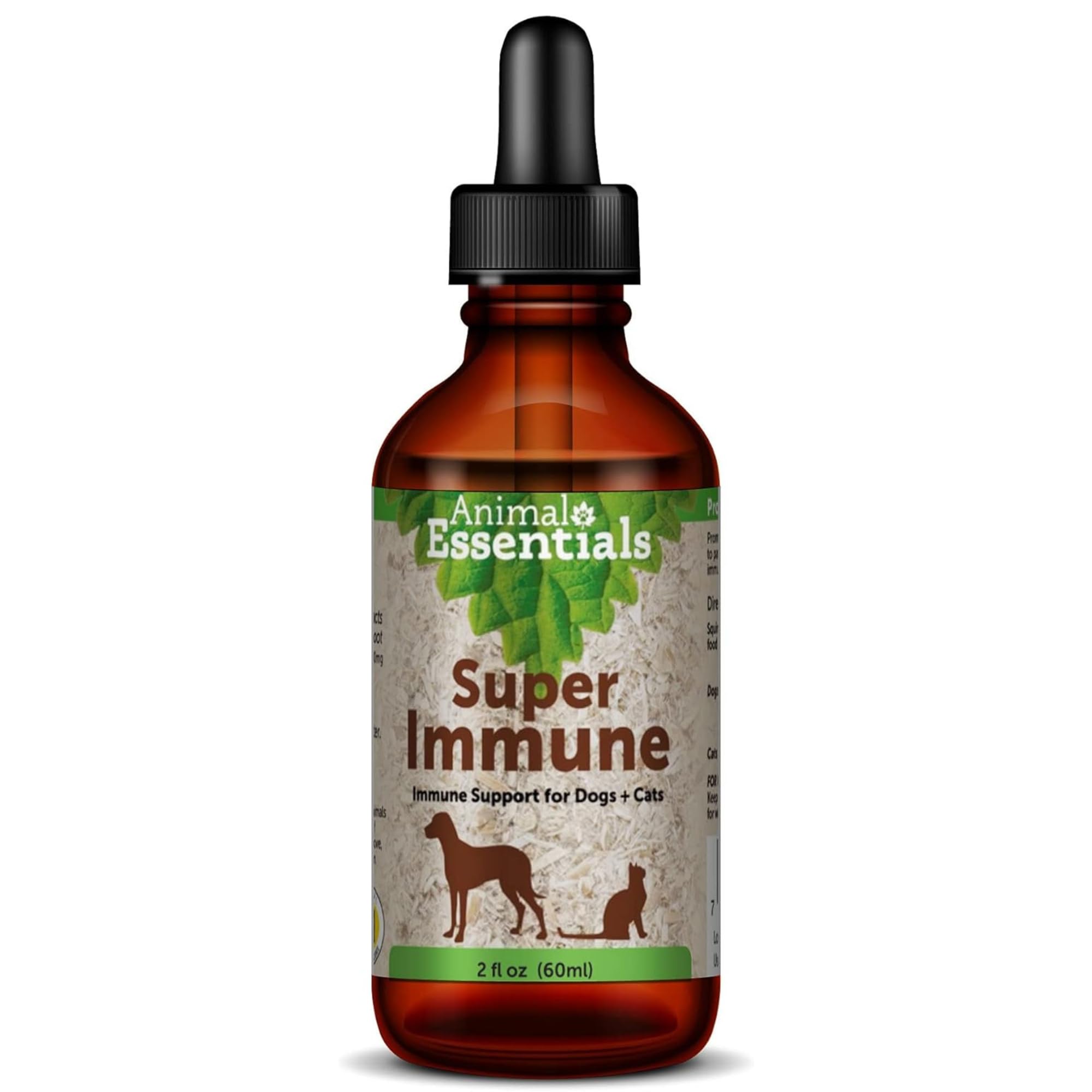 Animal Essentials Super Immune for Dogs & Cats - Immunity Support Supplement, Echinacea, Eleuthero, Olive Leaf Extract, Liquid Drops - 2 Fl Oz