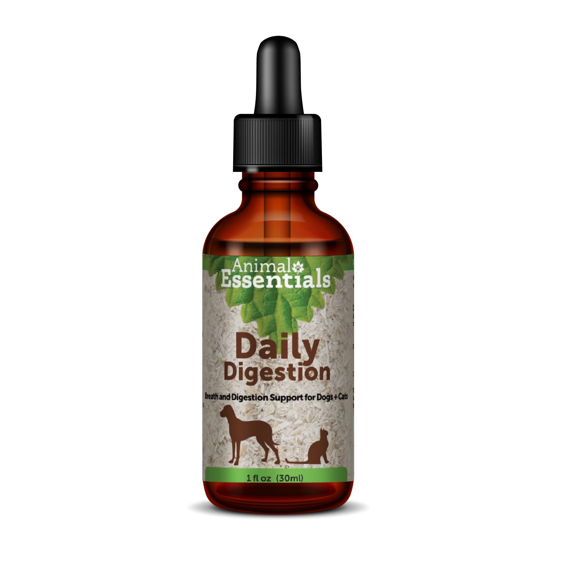 Animal Essentials Daily Digestion for Dogs & Cats - Digestive Support, Fresh Breath, Ginger Root, Fennel Seed Extract, Liquid Supplement - 1 Fl Oz