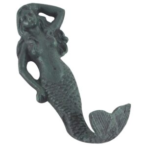 Treasure Gurus Nautical Metal Mermaid Hook Antique Green Decor Bath Kitchen Home Decor