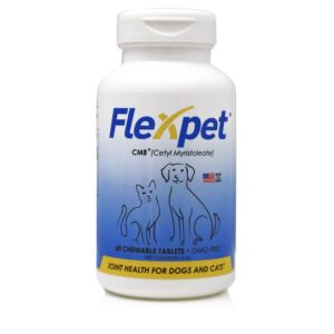 Flexpet with CM8 Chewable Tablets for Joint Pain Relief in Dogs; Hip & Joint Pain Supplement Containing Cetyl Myristoleate (CM8) & Glucosamine: Single Bottle - 60 Chewable Tablets