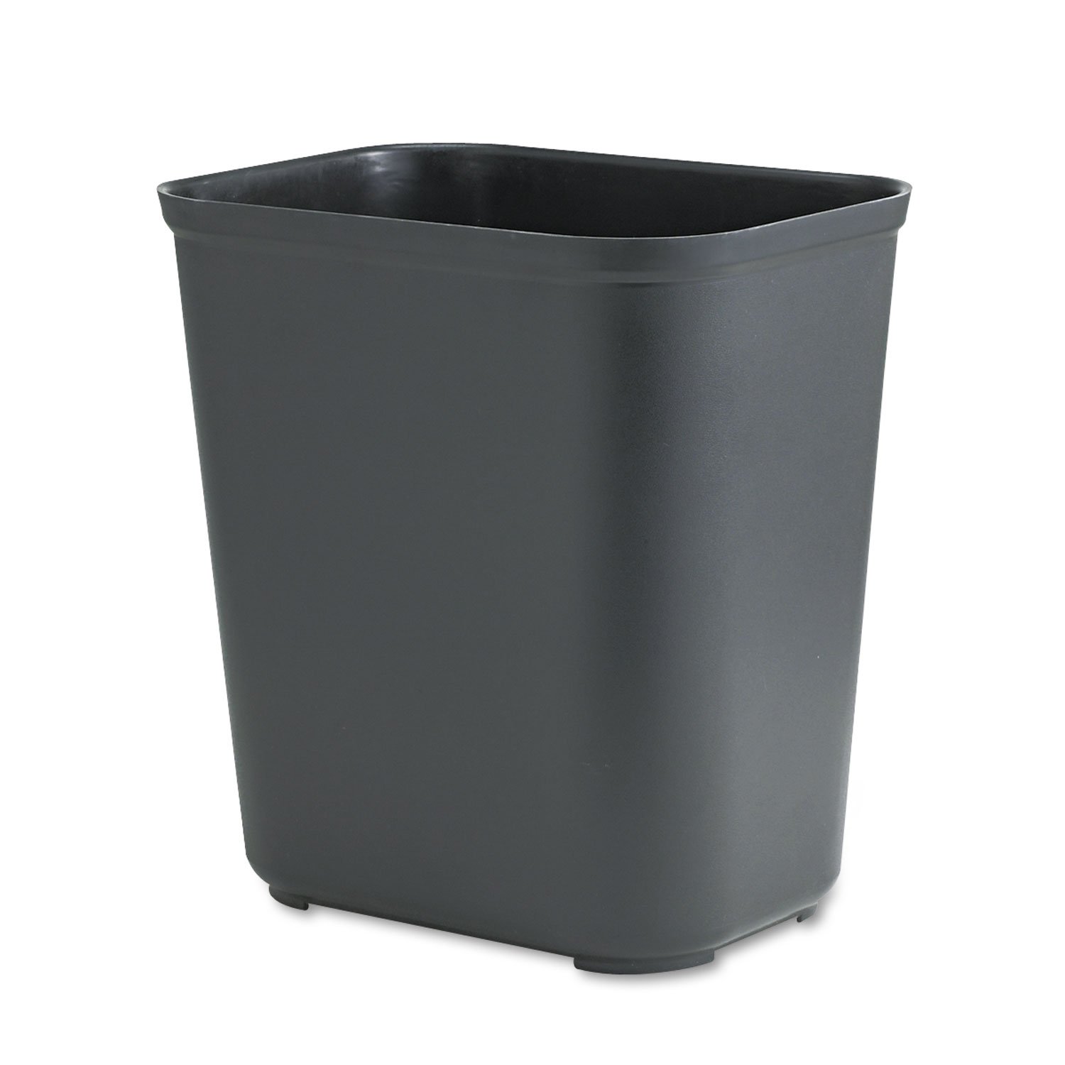 Rubbermaid Commercial 254300BK Fire-Resistant Wastebasket, Rectangular, Fiberglass, 7gal, Black