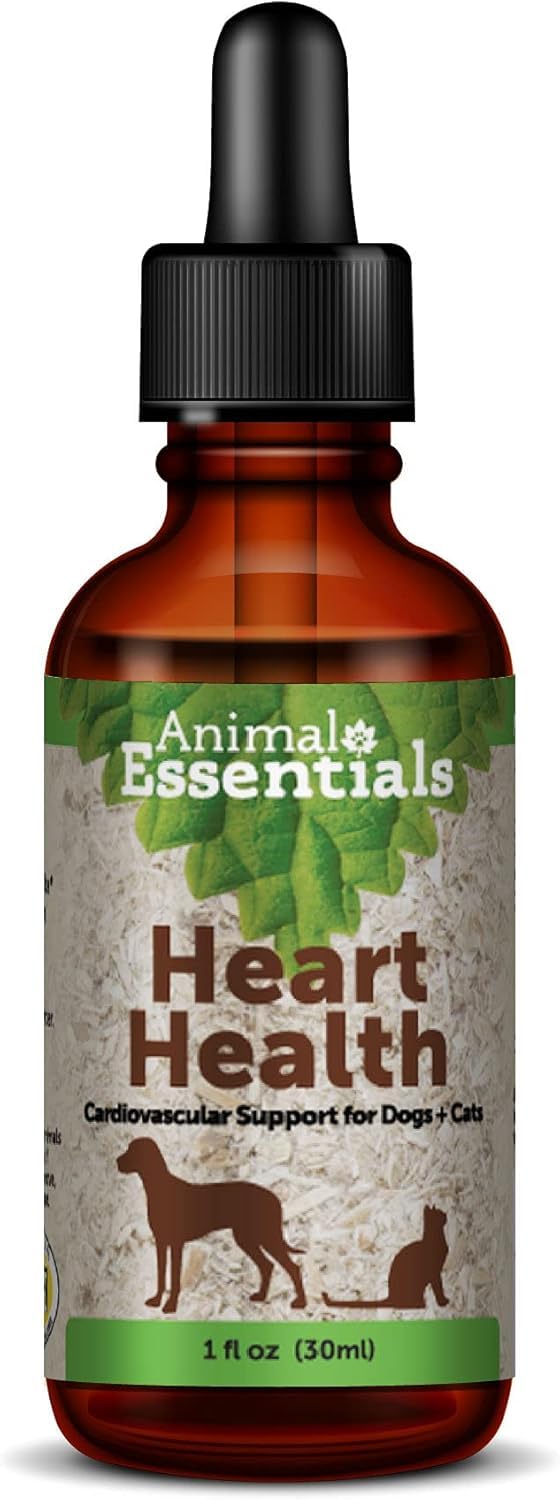 Animal Essentials Heart Health for Dogs & Cats - Cardiovascular Support Supplement, Healthy Heart, Organic Hawthorn Berry, Herbal Tincture - 1 Fl Oz