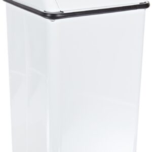 Witt Industries 1311HTWH Stainless Steel 13-Gallon Waste Watcher Hamper and Swing Top Receptacle, Square, 13" Width x 13" Depth x 29" Height, White