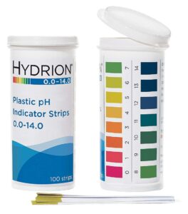 micro essential lab 9800 plastic ph test strips, 0.0 - 14.0 ph 1 vial of 100 strips