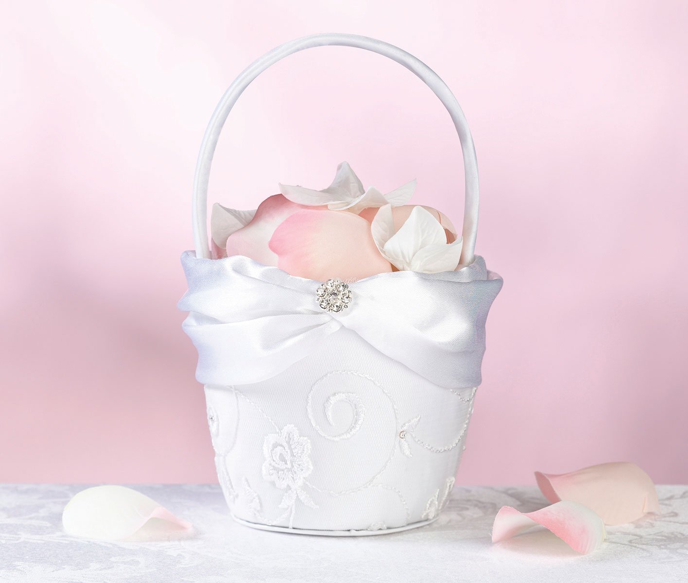 Lillian Rose lace Girl Flower Basket