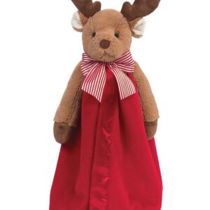 Bearington Baby Lil' Reindeer Snuggler, 15 Inch Christmas Plush Stuffed Animal Security Blanket Lovey for Babies