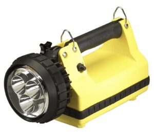 streamlight 45875 e-spot litebox 1500-lumen 110000 candela rechargeable spot beam lantern with vehicle mount system, direct wire dc charging rack, and heavy duty shoulder strap, yellow