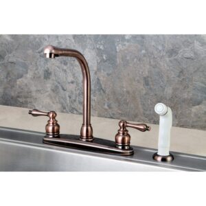 Kingston Brass KB718AL Victorian High Arch Kitchen Faucet with Sprayer, Brushed Nickel