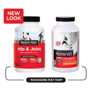 Nutri-Vet Hip & Joint Chewable Dog Supplements - Formulated with Glucosamine & Chondroitin for Dogs - 180 Count