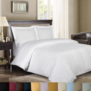 Royal Hotel's 8pc King Size Bed-in-a-Bag Striped Black 300-Thread-Count Siberian Goose Down Comforter 100 Percent Cotton 100% Cotton - Includes Sheets and Duvet Cover Sets