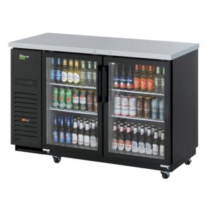 turbo air tbb-2sg 58in 2 glass door back bar cooler