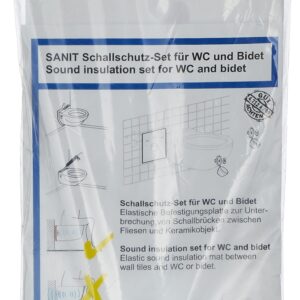 Sanit Soundproofing Kit for Wall-Hung Toilets and Bidets, Set of 1, White, 16.002.00 0000