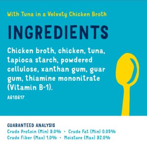 Purina Friskies Natural, Grain Free Wet Cat Food Lickable Cat Treats, Lil' Soups With Tuna in Chicken Broth - (Pack of 8) 1.2 oz. Cups