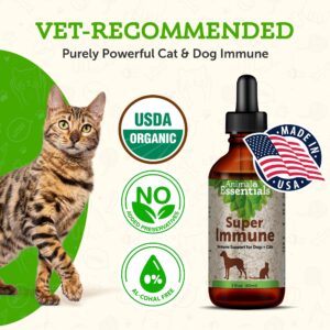 Animal Essentials Super Immune for Dogs & Cats - Immunity Support Supplement, Echinacea, Eleuthero, Olive Leaf Extract, Liquid Drops - 2 Fl Oz