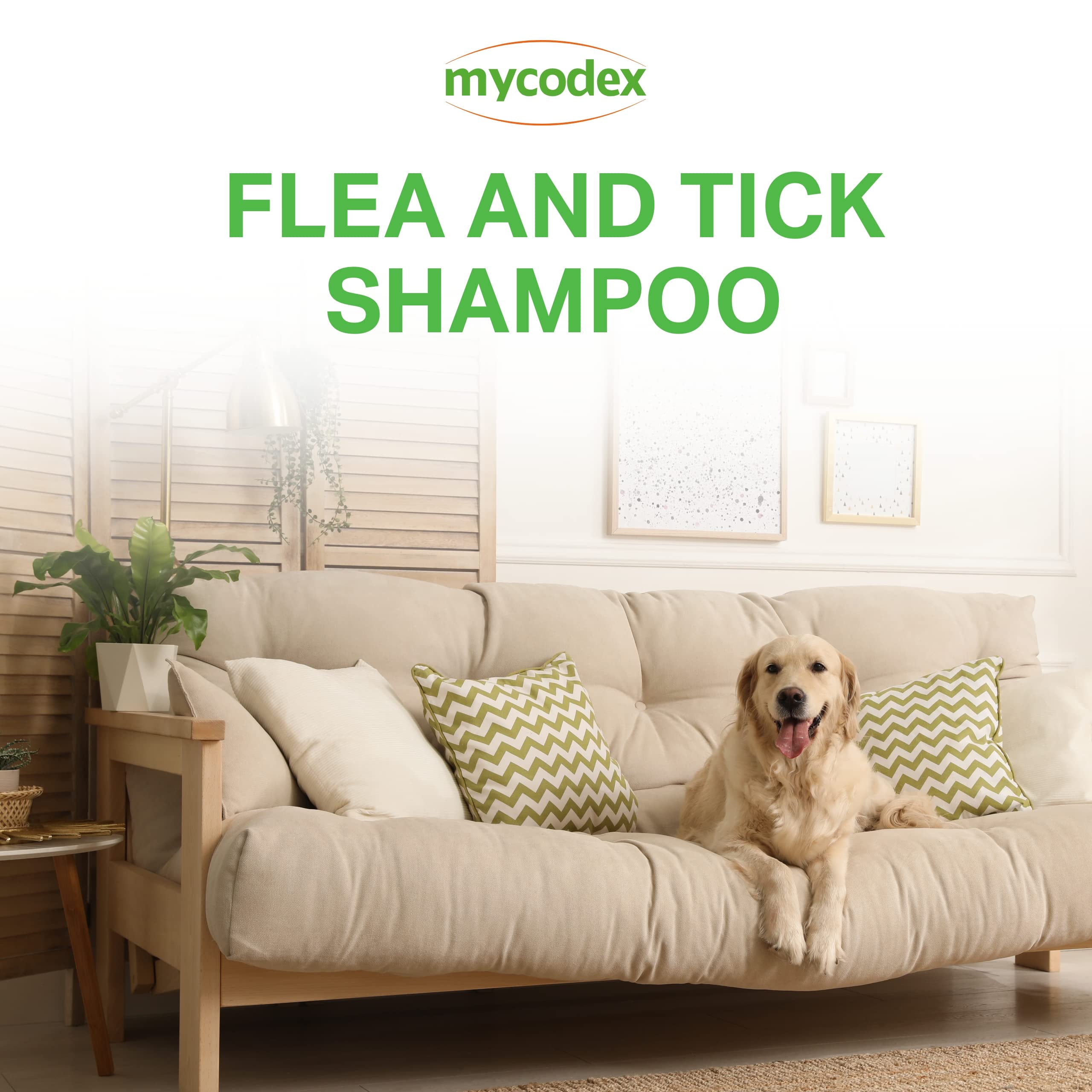 PRN Pharmacal Mycodex Flea and Tick Shampoo P3 - Sensitive Skin Shampoo for Dogs & Cats - with Oatmeal, Lanolin, & Aloe - Removes Dandruff, Dirt, & Scales While Killing Fleas, Ticks & Lice - 12 Fl Oz