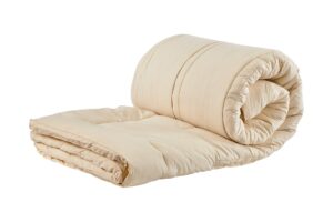 sleep & beyond 60 by 80-inch organic merino wool mattress topper queen, ivory