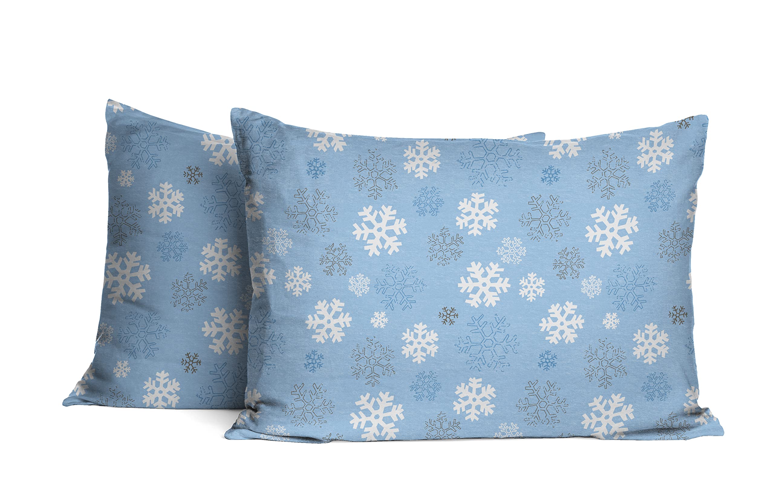 Pointehaven Heavy Weight Flannel Cotton Sheet Set, Queen, Snow Flakes