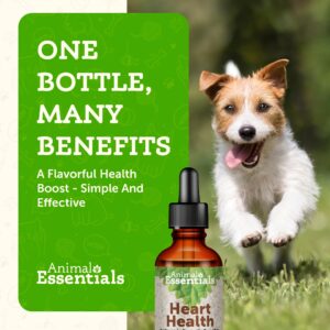 Animal Essentials Heart Health for Dogs & Cats - Cardiovascular Support Supplement, Healthy Heart, Organic Hawthorn Berry, Herbal Tincture - 1 Fl Oz