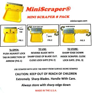 MINISCRAPER Mini Razor Scraper 100 Pack USA MADE