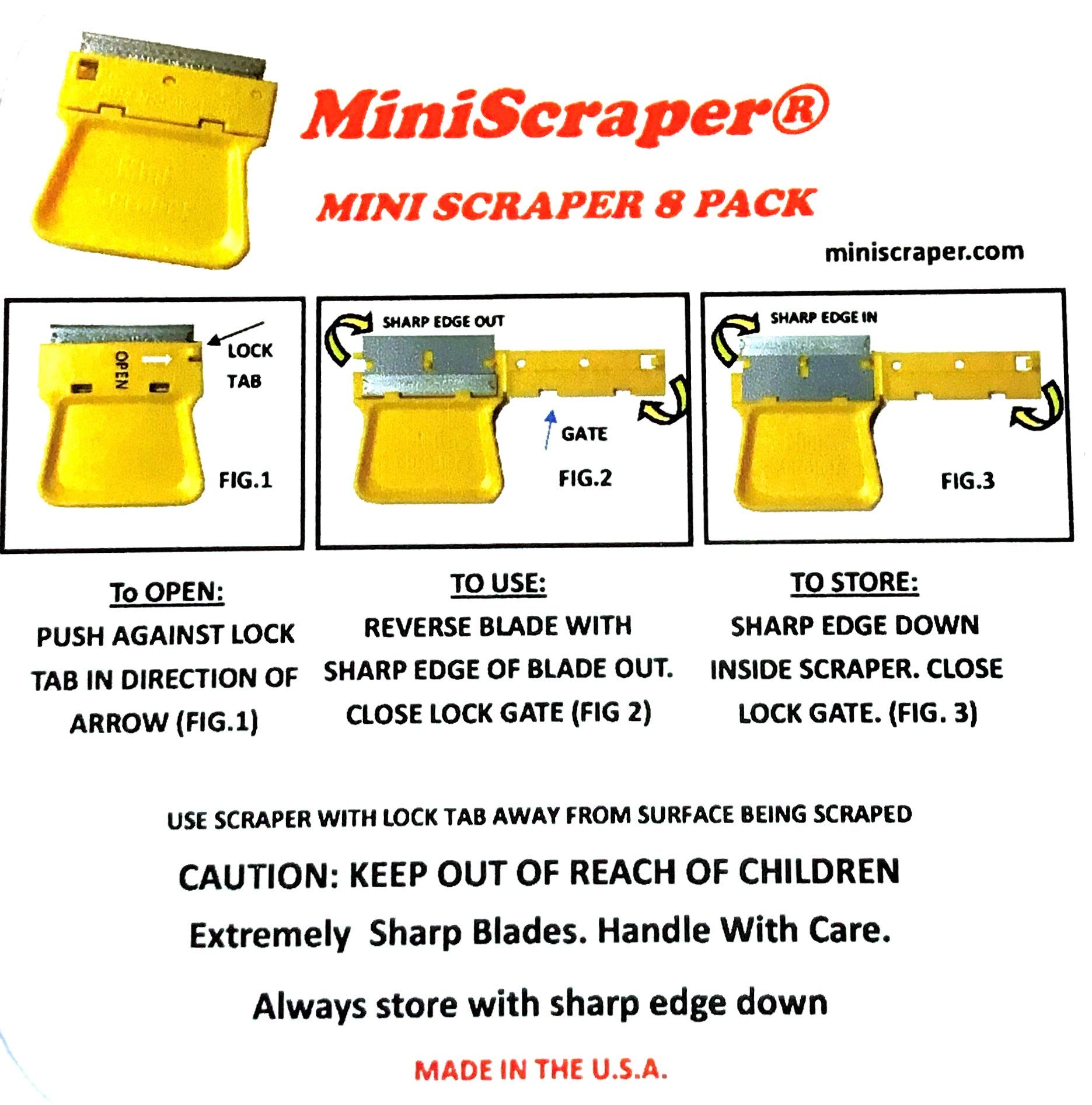 MINISCRAPER Mini Razor Scraper 100 Pack USA MADE