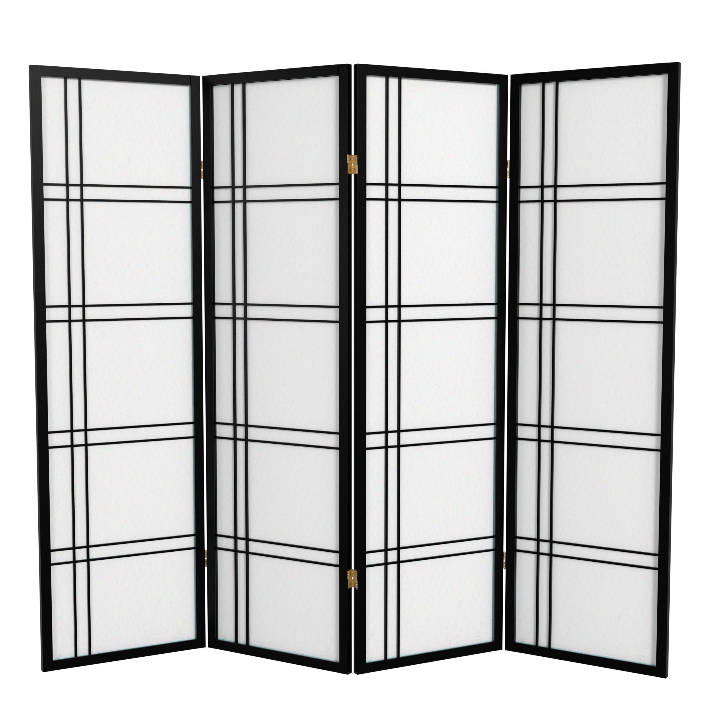 Red Lantern DC60-BLK-4P Room Divider, 4 Panel, Black